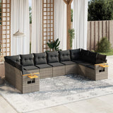 vidaXL 10-piece Lounge Set with Cushions Poly Rattan Black
