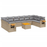 vidaXL 10-piece Lounge Set with Cushions Poly Rattan Black
