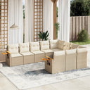 vidaXL 10-Piece Lounge Set with Cushions Poly Rattan Black