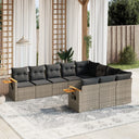 vidaXL 10-Piece Lounge Set with Cushions Poly Rattan Black