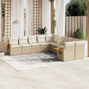 vidaXL 10-piece Lounge Set with Cushions Poly Rattan Black