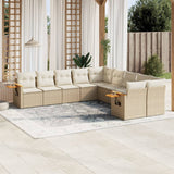 vidaXL 10-piece Lounge Set with Cushions Poly Rattan Black