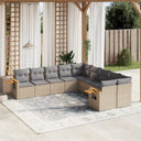 vidaXL 10-piece Lounge Set with Cushions Poly Rattan Black