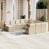 vidaXL 11-delige Loungeset met kussens poly rattan zwart