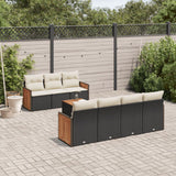 vidaXL 8-piece Lounge Set with Cushions Poly Rattan Black