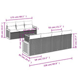 vidaXL 8-piece Lounge Set with Cushions Poly Rattan Black