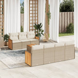 vidaXL 8-piece Lounge Set with Cushions Poly Rattan Black