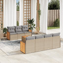 vidaXL 8-piece Lounge Set with Cushions Poly Rattan Black