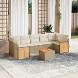 vidaXL 8-delige Loungeset met kussens poly rattan zwart