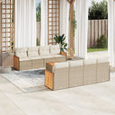 vidaXL 9-delige Loungeset met kussens poly rattan zwart