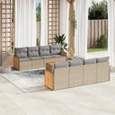 vidaXL 9-delige Loungeset met kussens poly rattan zwart