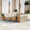 vidaXL 9-piece Poly Rattan Lounge Set with Cushions Black