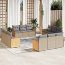 vidaXL 12-piece Lounge Set with Cushions Poly Rattan Black