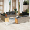 vidaXL 12-piece Lounge Set with Cushions Poly Rattan Black
