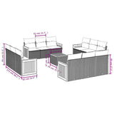 vidaXL 12-piece Lounge Set with Cushions Poly Rattan Black