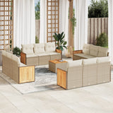 vidaXL 12-piece Lounge Set with Cushions Poly Rattan Black