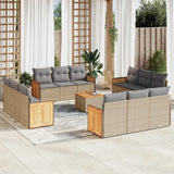 vidaXL 12-piece Lounge Set with Cushions Poly Rattan Black