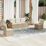 vidaXL 5-delige Loungeset met kussens poly rattan zwart