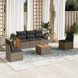 vidaXL 5-delige Loungeset met kussens poly rattan zwart
