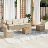 vidaXL 6-delige Loungeset met kussens poly rattan zwart