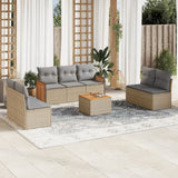 vidaXL 7-delige Loungeset met kussens poly rattan zwart