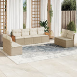 vidaXL 8-delige Loungeset met kussens poly rattan zwart