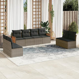 vidaXL 8-delige Loungeset met kussens poly rattan zwart