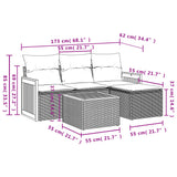 vidaXL 4-delige Loungeset met kussens poly rattan zwart