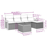 vidaXL 5-Piece Lounge Set with Cushions Poly Rattan Black