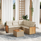 vidaXL 5-delige Loungeset met kussens poly rattan zwart