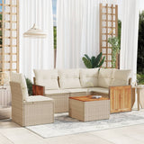 vidaXL 5-delige Loungeset met kussens poly rattan zwart