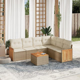 vidaXL 6-delige Loungeset met kussens poly rattan zwart