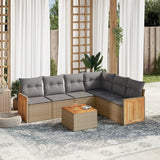 vidaXL 6-delige Loungeset met kussens poly rattan zwart