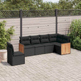 vidaXL 6-Piece Lounge Set with Cushions Poly Rattan Black