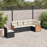 vidaXL 6-Piece Lounge Set with Cushions Poly Rattan Black