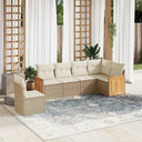 vidaXL 6-Piece Lounge Set with Cushions Poly Rattan Black