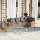 vidaXL 6-Piece Lounge Set with Cushions Poly Rattan Black
