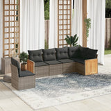 vidaXL 6-Piece Lounge Set with Cushions Poly Rattan Black