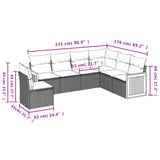 vidaXL 6-Piece Lounge Set with Cushions Poly Rattan Black