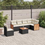 vidaXL 6-Piece Lounge Set with Cushions Poly Rattan Black