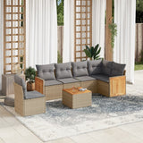 vidaXL 6-Piece Lounge Set with Cushions Poly Rattan Black