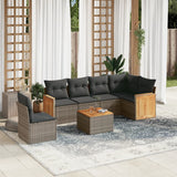vidaXL 6-Piece Lounge Set with Cushions Poly Rattan Black