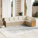 vidaXL 7-delige Loungeset met kussens poly rattan zwart