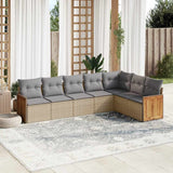 vidaXL 7-delige Loungeset met kussens poly rattan zwart