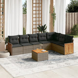 vidaXL 7-delige Loungeset met kussens poly rattan zwart