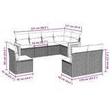 vidaXL 8-delige Loungeset met kussens poly rattan zwart