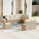 vidaXL 8-delige Loungeset met kussens poly rattan zwart