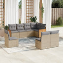 vidaXL 8-delige Loungeset met kussens poly rattan zwart
