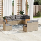 vidaXL 8-delige Loungeset met kussens poly rattan zwart