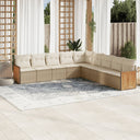 vidaXL 9-delige Loungeset met kussens poly rattan zwart